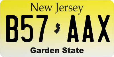 NJ license plate B57AAX