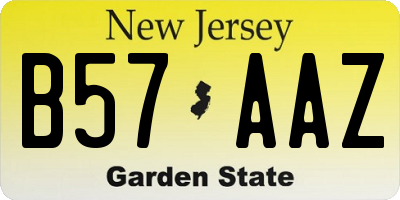 NJ license plate B57AAZ