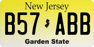 NJ license plate B57ABB
