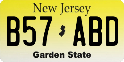 NJ license plate B57ABD