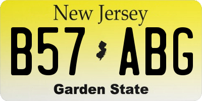 NJ license plate B57ABG