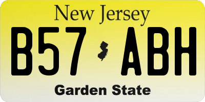 NJ license plate B57ABH