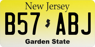 NJ license plate B57ABJ