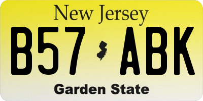 NJ license plate B57ABK