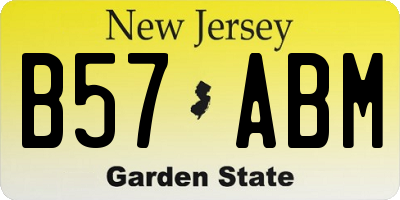 NJ license plate B57ABM
