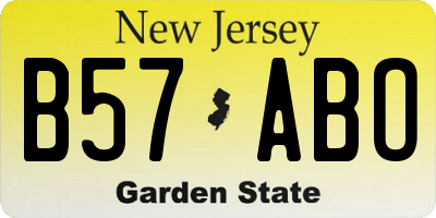 NJ license plate B57ABO