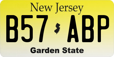 NJ license plate B57ABP