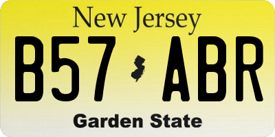 NJ license plate B57ABR