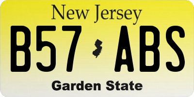 NJ license plate B57ABS