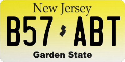 NJ license plate B57ABT