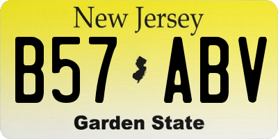 NJ license plate B57ABV