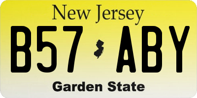 NJ license plate B57ABY