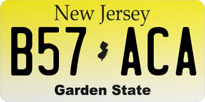 NJ license plate B57ACA