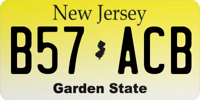 NJ license plate B57ACB