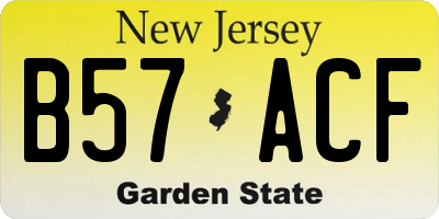 NJ license plate B57ACF