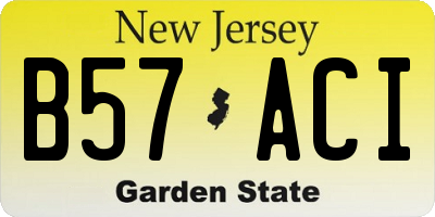 NJ license plate B57ACI