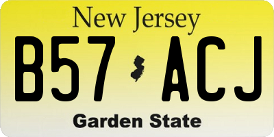 NJ license plate B57ACJ