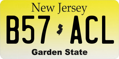 NJ license plate B57ACL