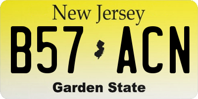 NJ license plate B57ACN