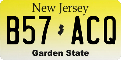 NJ license plate B57ACQ