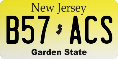 NJ license plate B57ACS