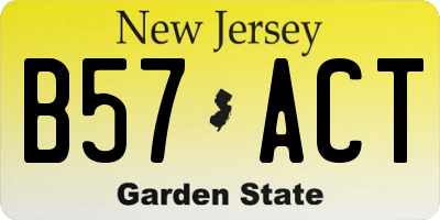 NJ license plate B57ACT