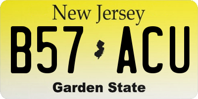 NJ license plate B57ACU