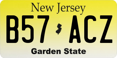 NJ license plate B57ACZ