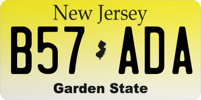 NJ license plate B57ADA