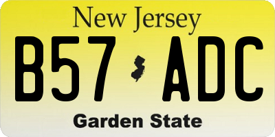 NJ license plate B57ADC