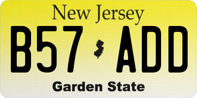 NJ license plate B57ADD