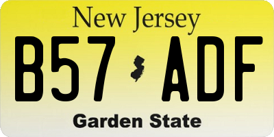 NJ license plate B57ADF