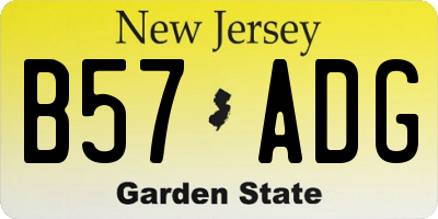 NJ license plate B57ADG