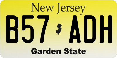 NJ license plate B57ADH