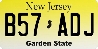 NJ license plate B57ADJ