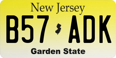 NJ license plate B57ADK