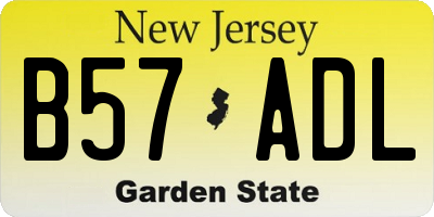 NJ license plate B57ADL
