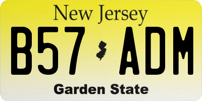 NJ license plate B57ADM