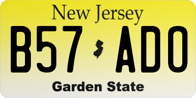 NJ license plate B57ADO