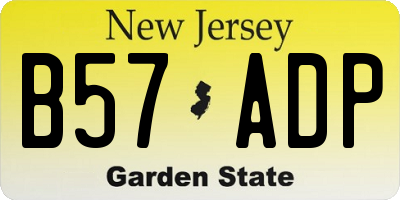 NJ license plate B57ADP