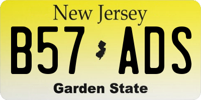 NJ license plate B57ADS