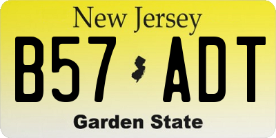 NJ license plate B57ADT