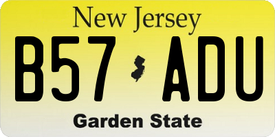 NJ license plate B57ADU