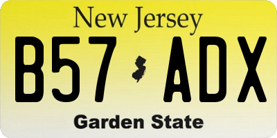 NJ license plate B57ADX