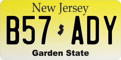 NJ license plate B57ADY