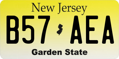 NJ license plate B57AEA