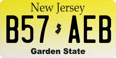 NJ license plate B57AEB