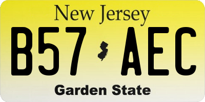 NJ license plate B57AEC