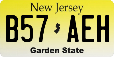 NJ license plate B57AEH
