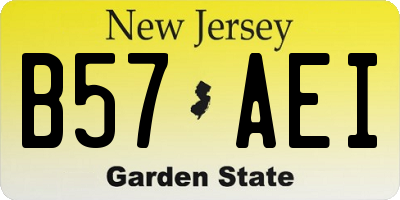 NJ license plate B57AEI